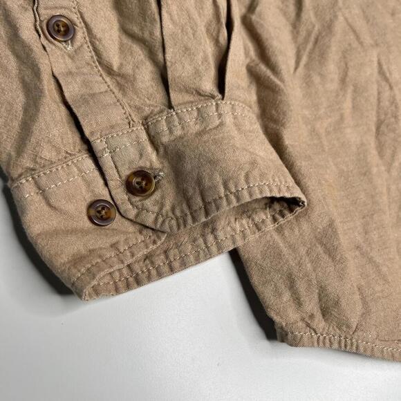 Carhartt Men’s 2XL Regular Relaxed Fit Button-Up Work Shirt Beige Tan Long - Picture 6 of 7